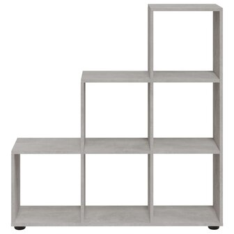 Boekenkast trapvormig 107 cm bewerkt hout betongrijs 8720286945759 4