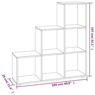 Boekenkast trapvormig 107 cm bewerkt hout betongrijs 8720286945759 7