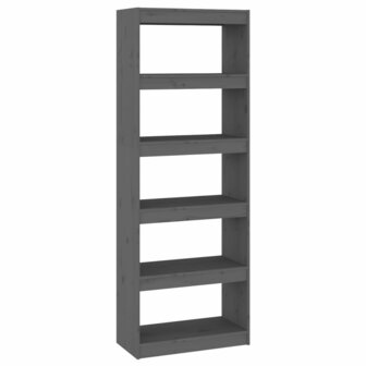 Boekenkast/kamerscherm 60x30x167,5 cm massief grenenhout grijs 8720286608753 2