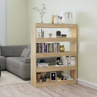 Boekenkast/kamerscherm 100x30x135 cm sonoma eikenkleurig 8720286843789 1