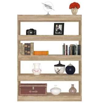 Boekenkast/kamerscherm 100x30x135 cm sonoma eikenkleurig 8720286843789 6