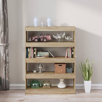 Boekenkast/kamerscherm 100x30x135 cm sonoma eikenkleurig 8720286843789 7