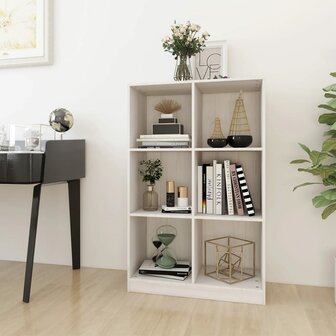 Boekenkast 70x33x110 cm massief grenenhout wit 8720286772843 1