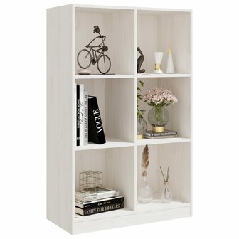 Boekenkast 70x33x110 cm massief grenenhout wit 8720286772843 4