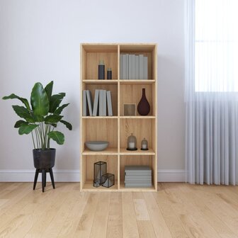 Boekenkast/dressoir 66x30x130 cm bewerkt hout sonoma eikenkleur 8719883673172 1