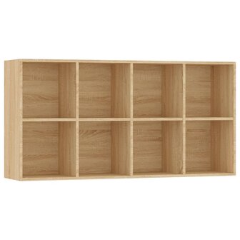 Boekenkast/dressoir 66x30x130 cm bewerkt hout sonoma eikenkleur 8719883673172 8