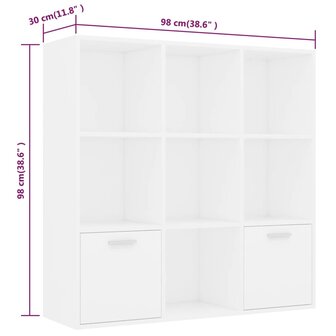 Boekenkast 98x30x98 cm bewerkt hout wit 8719883869742 9