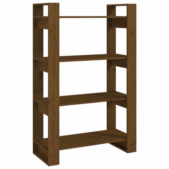 Boekenkast/kamerscherm 80x35x125 cm massief hout honingbruin 8720286905456 2