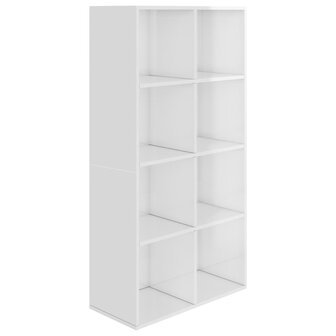 Boekenkast/dressoir 66x30x130 cm bewerkt hout hoogglans wit 8719883673202 2