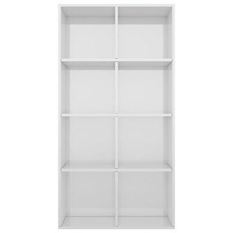 Boekenkast/dressoir 66x30x130 cm bewerkt hout hoogglans wit 8719883673202 4