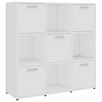 Boekenkast 90x30x90 cm bewerkt hout wit 8720286017241 2