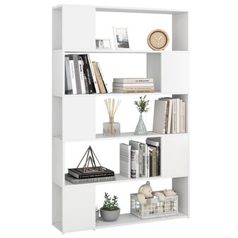 Boekenkast/kamerscherm 100x24x155 cm bewerkt hout wit 8720286651537 6