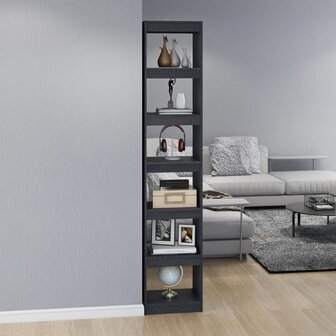 Boekenkast/kamerscherm 40x30x199 cm massief grenenhout grijs 8720286608555 3