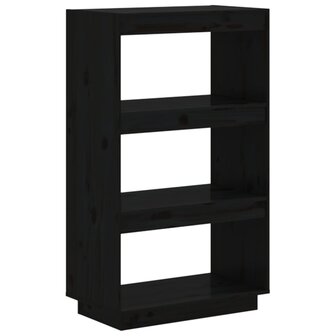 Boekenkast/kamerscherm 60x35x103 cm massief grenenhout zwart 8720286815991 2