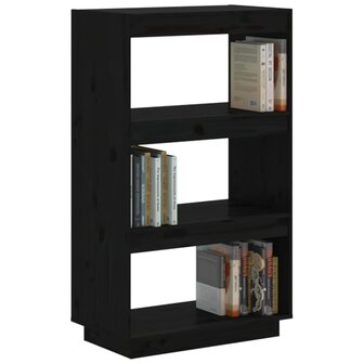 Boekenkast/kamerscherm 60x35x103 cm massief grenenhout zwart 8720286815991 4