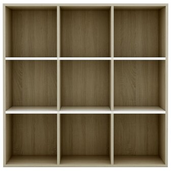 Boekenkast 98x29x97,5cm bewerkt hout wit en sonoma eikenkleurig 8719883869889 3