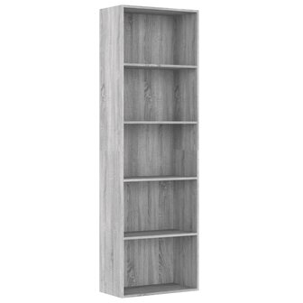 Boekenkast 60x30x189 cm bewerkt hout grijs sonoma eikenkleurig 8720286976111 2