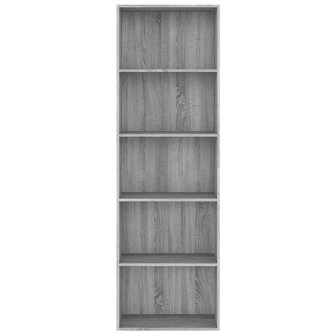 Boekenkast 60x30x189 cm bewerkt hout grijs sonoma eikenkleurig 8720286976111 4