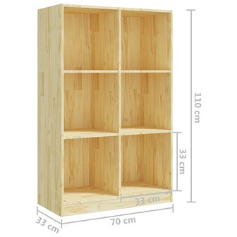 Boekenkast 70x33x110 cm massief grenenhout 8720286772836 8