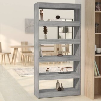 Boekenkast/kamerscherm 80x30x166 cm spaanplaat grijs sonoma 8720286844557 1