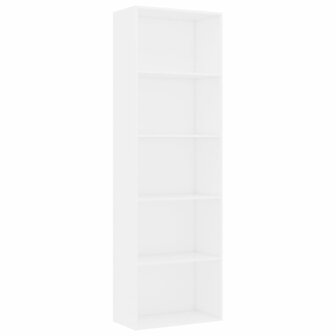 Boekenkast met 5 schappen 60x30x189 cm bewerkt hout wit 8719883815855 2