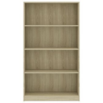 Boekenkast met 4 schappen 80x24x142 cm bewerkt hout sonoma eik 8719883815251 4