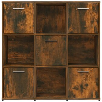 Boekenkast 90x30x90 cm bewerkt hout gerookt eikenkleurig 8720286977033 6