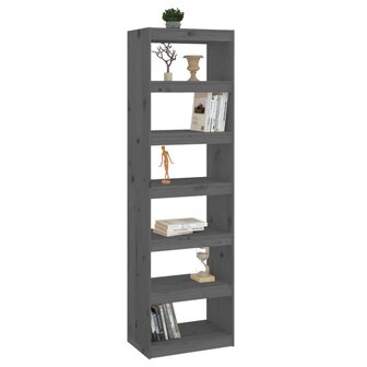 Boekenkast/kamerscherm 60x30x199,5 cm massief grenenhout grijs 8720286608807 3