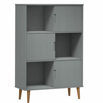 Boekenkast MOLDE 90x35x133,5 cm massief grenenhout grijs 8720845542054 2