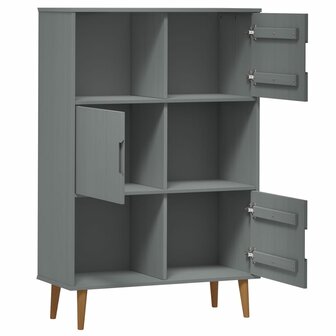 Boekenkast MOLDE 90x35x133,5 cm massief grenenhout grijs 8720845542054 5