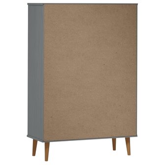 Boekenkast MOLDE 90x35x133,5 cm massief grenenhout grijs 8720845542054 7