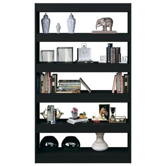 Boekenkast/kamerscherm 100x30x166 cm zwart 8720286843826 4