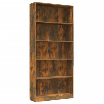 Boekenkast 80x24x175 cm bewerkt hout gerookt eikenkleurig 8720286976074 2