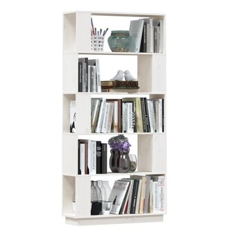 Boekenkast/kamerscherm 80x25x163,5 cm massief grenenhout wit 8720286906088 5