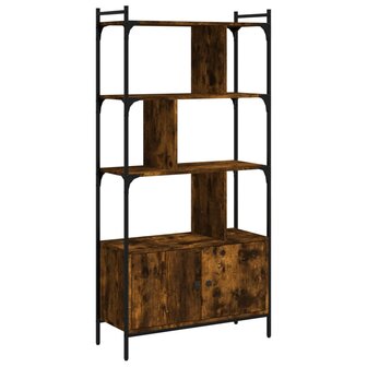 Boekenkast met deuren 76,5x30x154,5 cm hout gerookt eikenkleur 8720845915582 2