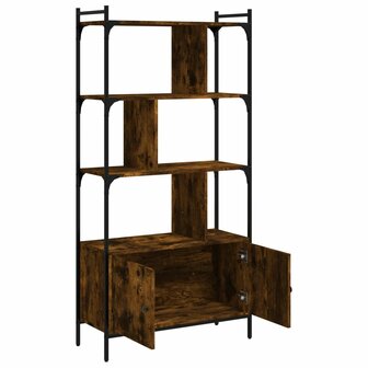 Boekenkast met deuren 76,5x30x154,5 cm hout gerookt eikenkleur 8720845915582 4