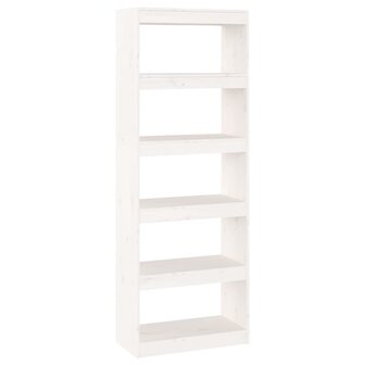 Boekenkast/kamerscherm 60x30x167,5 cm massief grenenhout wit 8720286608746 2