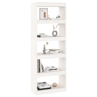 Boekenkast/kamerscherm 60x30x167,5 cm massief grenenhout wit 8720286608746 7