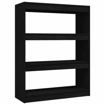 Boekenkast/kamerscherm 100x30x103 cm massief grenenhout zwart 8720286609170 2