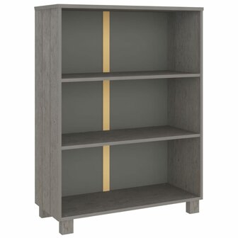 Boekenkast HAMAR 85x35x112 cm massief grenenhout lichtgrijs 8720286818336 2