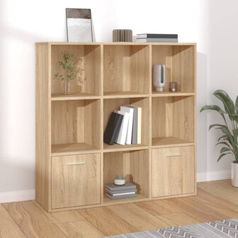 Boekenkast 98x30x98 cm bewerkt hout sonoma eikenkleurig 8719883869773 1