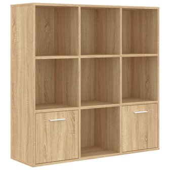 Boekenkast 98x30x98 cm bewerkt hout sonoma eikenkleurig 8719883869773 2