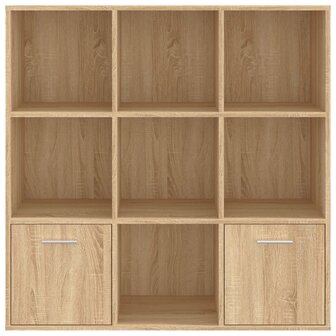 Boekenkast 98x30x98 cm bewerkt hout sonoma eikenkleurig 8719883869773 6