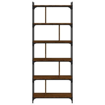 Boekenkast 6-laags 76x32x192 cm bewerkt hout bruin eikenkleur 8720845419004 4