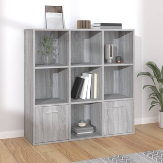 Boekenkast 98x30x98 cm grijs sonoma eikenkleurig 8720286954317 1