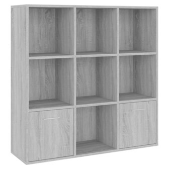 Boekenkast 98x30x98 cm grijs sonoma eikenkleurig 8720286954317 2