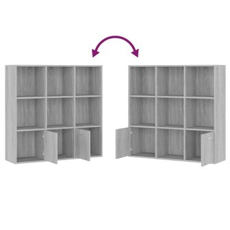 Boekenkast 98x30x98 cm grijs sonoma eikenkleurig 8720286954317 5