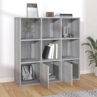 Boekenkast 98x30x98 cm grijs sonoma eikenkleurig 8720286954317 7