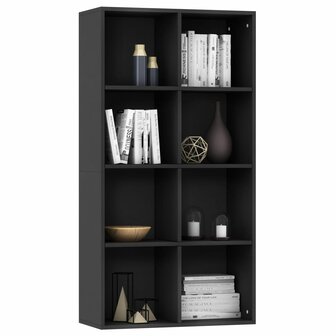 Boekenkast/dressoir 66x30x130 cm bewerkt hout zwart 8719883673158 3