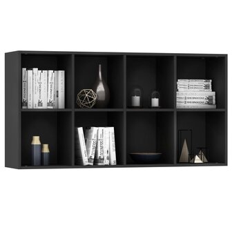 Boekenkast/dressoir 66x30x130 cm bewerkt hout zwart 8719883673158 7